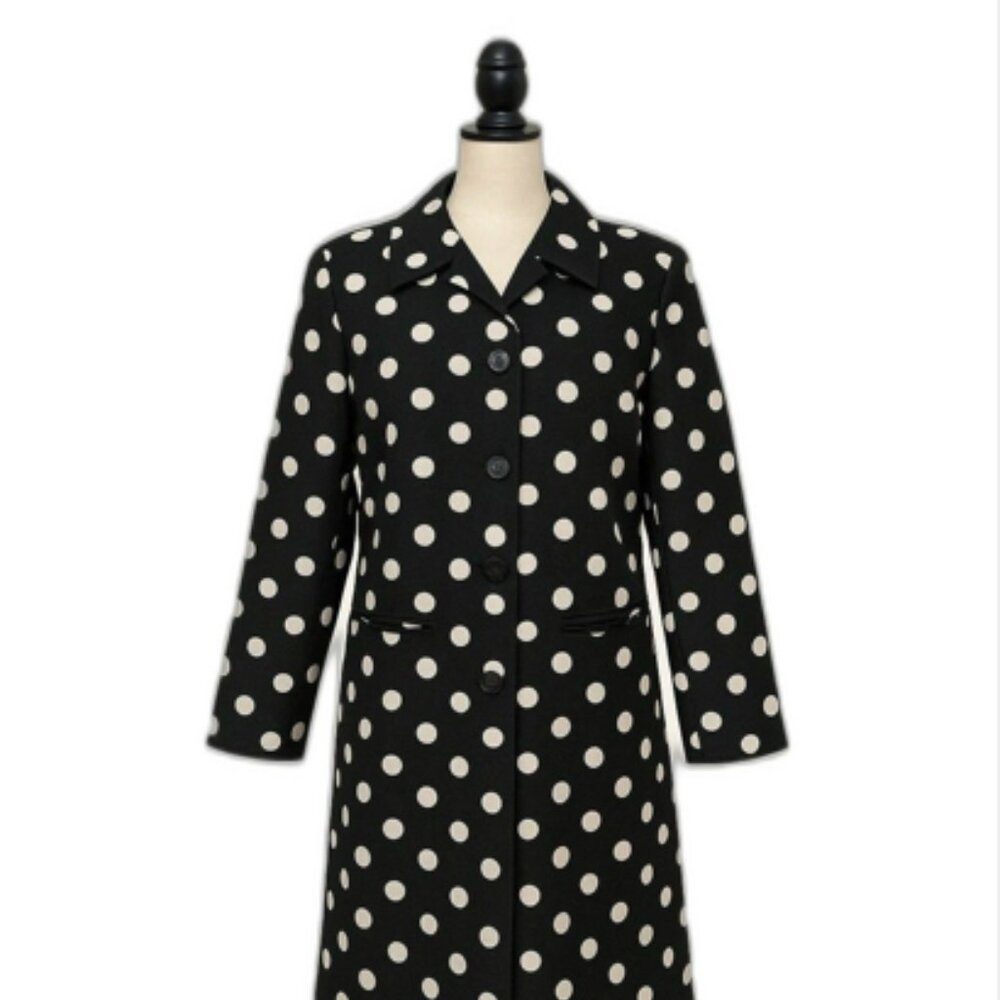 Anne Klein Vintage Polka Dot - Dress - Coat /
Jacket Black & White - Size Large